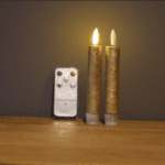 shape2you-countryfield-led-dinerkaarsen-S-set-van-2 -op-batterij-met afstandsbediening-goud