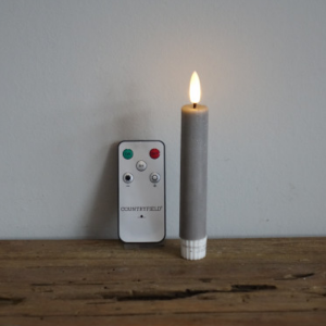 shape2you-countryfield-led-dinerkaarsen-S-set-van-2 -op-batterij-met afstandsbediening-grijs