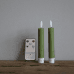 shape2you-countryfield-led-dinerkaarsen-S-set-van-2 -op-batterij-met afstandsbediening-groen