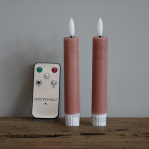 shape2you-countryfield-led-dinerkaarsen-S-set-van-2 -op-batterij-met afstandsbediening-roze