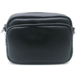 shape2you-modeaccessoires-zwarte-handtas-met-rits-groot-hoofdvak-en-klein-voorvak-zwart-dicht