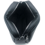 shape2you-modeaccessoires-zwarte-handtas-met-rits-groot-hoofdvak-en-klein-voorvak-zwart-open