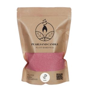 shape2you-pearlsand geurkaars-400g-plantaardige wax-4x-lont-roos