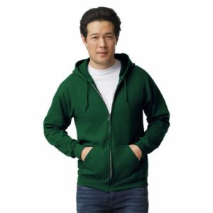 shape2you-hoodies-bedrukken-gildan-hoodie-full-zip-heavyblend-unisex-groen