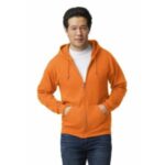 shape2you-hoodies-bedrukken-gildan-hoodie-full-zip-heavyblend-unisex-oranje