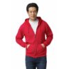 shape2you-hoodies-bedrukken-gildan-hoodie-full-zip-heavyblend-unisex-rood