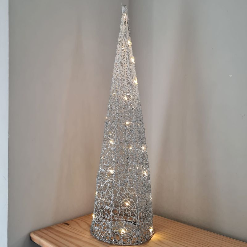 Countryfield kegelpiramide LED | zilver | op batterij