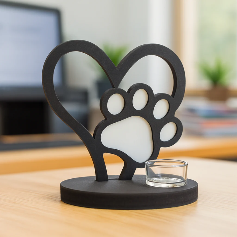 Plankje met waxinelichtje en MDF | foto | diverse vormen | zwart - Afbeelding 2