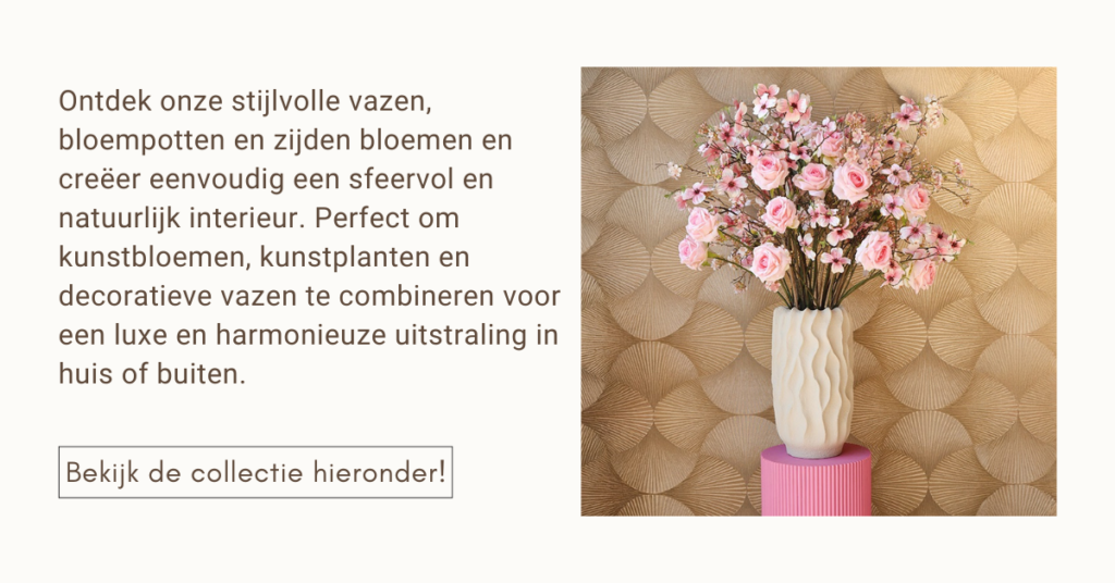 vazen, bloempotten en zijden bloemen